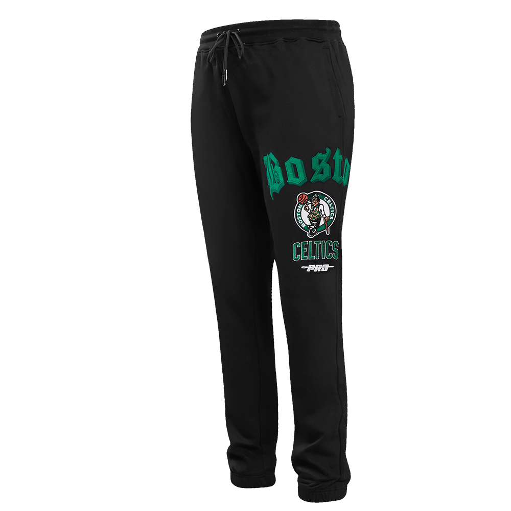 Pro Standard Men's NBA Boston Celtics Old English Sweatpants - Black - BLACK Thumbnail View 3