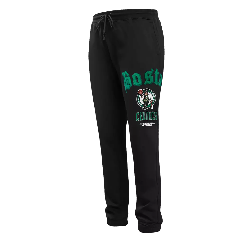 Pro Standard Men's NBA Boston Celtics Old English Sweatpants - Black - BLACK