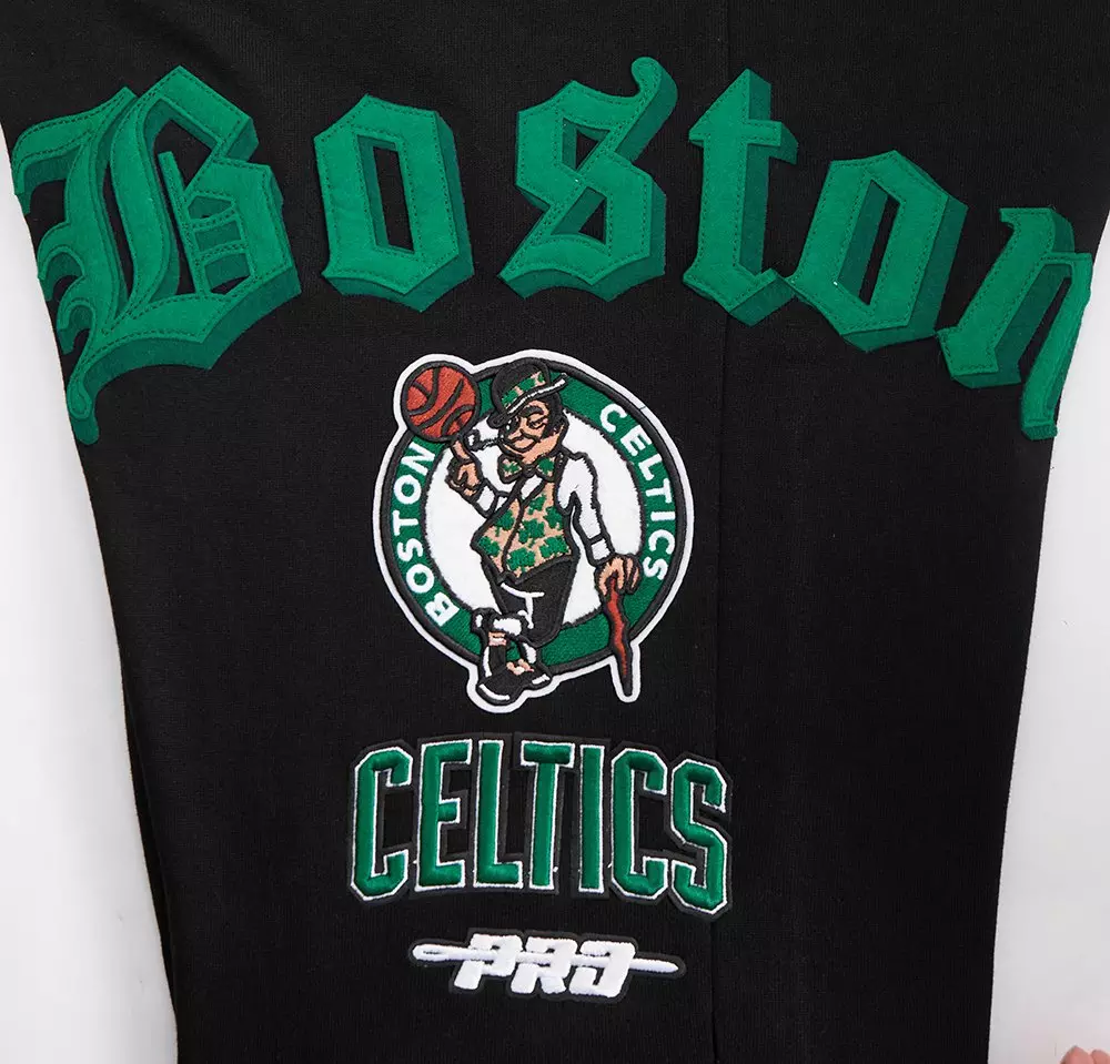 Pro Standard Men's NBA Boston Celtics Old English Sweatpants -Black - BLACK