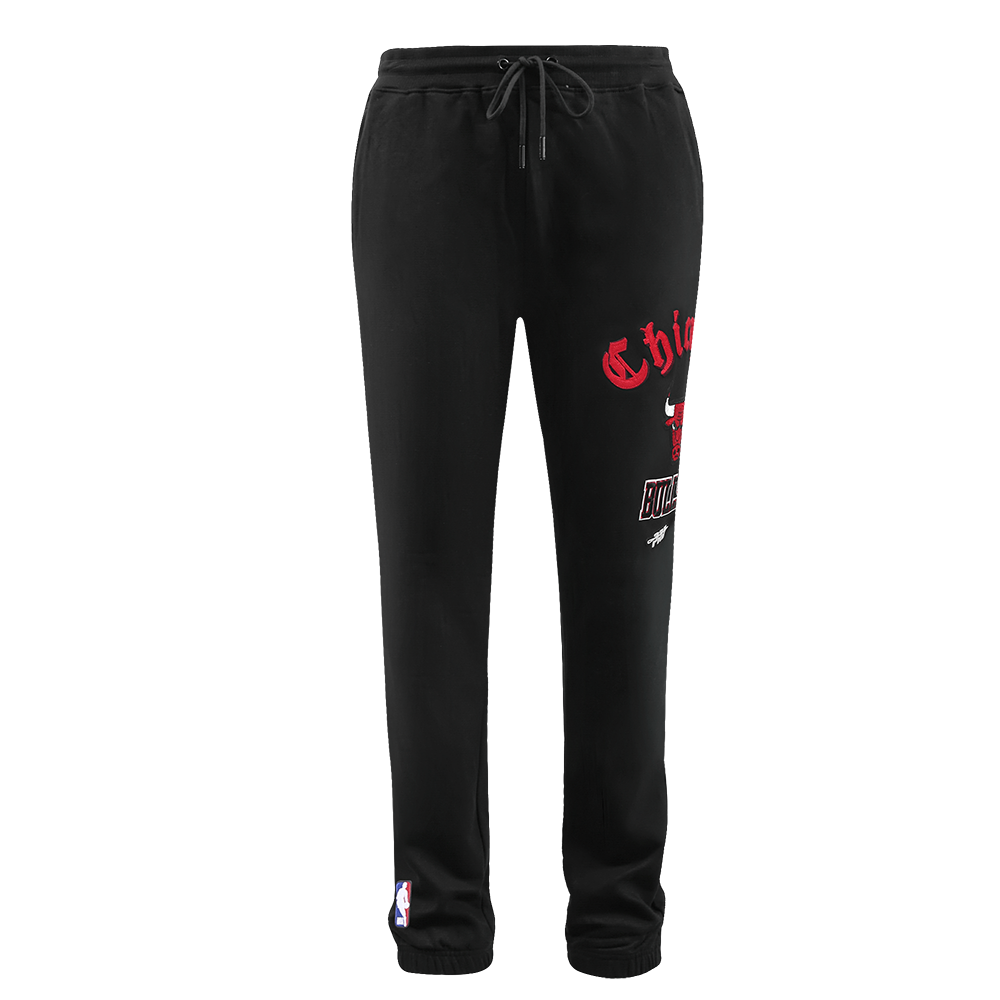 Pro Standard Men's NBA Chicago Bulls Old English Sweatpants -Black - BLACK Thumbnail View 1