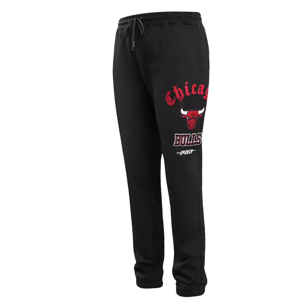 Pro Standard Men's NBA Chicago Bulls Old English Sweatpants - Black - BLACK