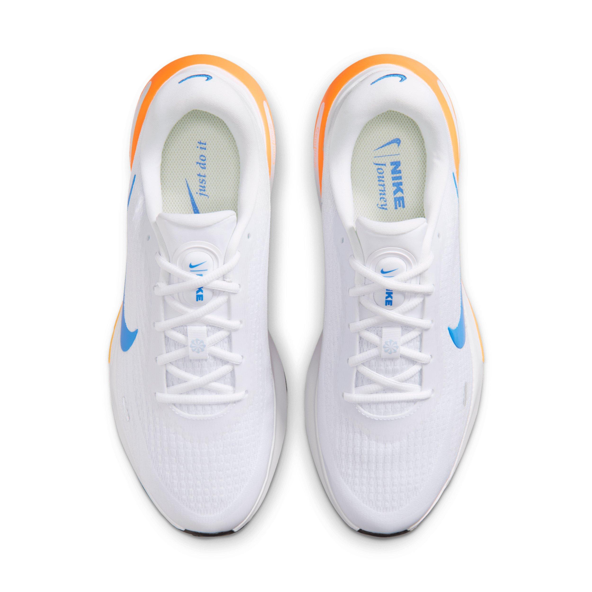 Nike Journey Run "White/Total Orange/Hydrogen Blue/Blue Crystal" Men's Running Shoe - WHITE/ORANGE/BLUE/BLUE Thumbnail View 4