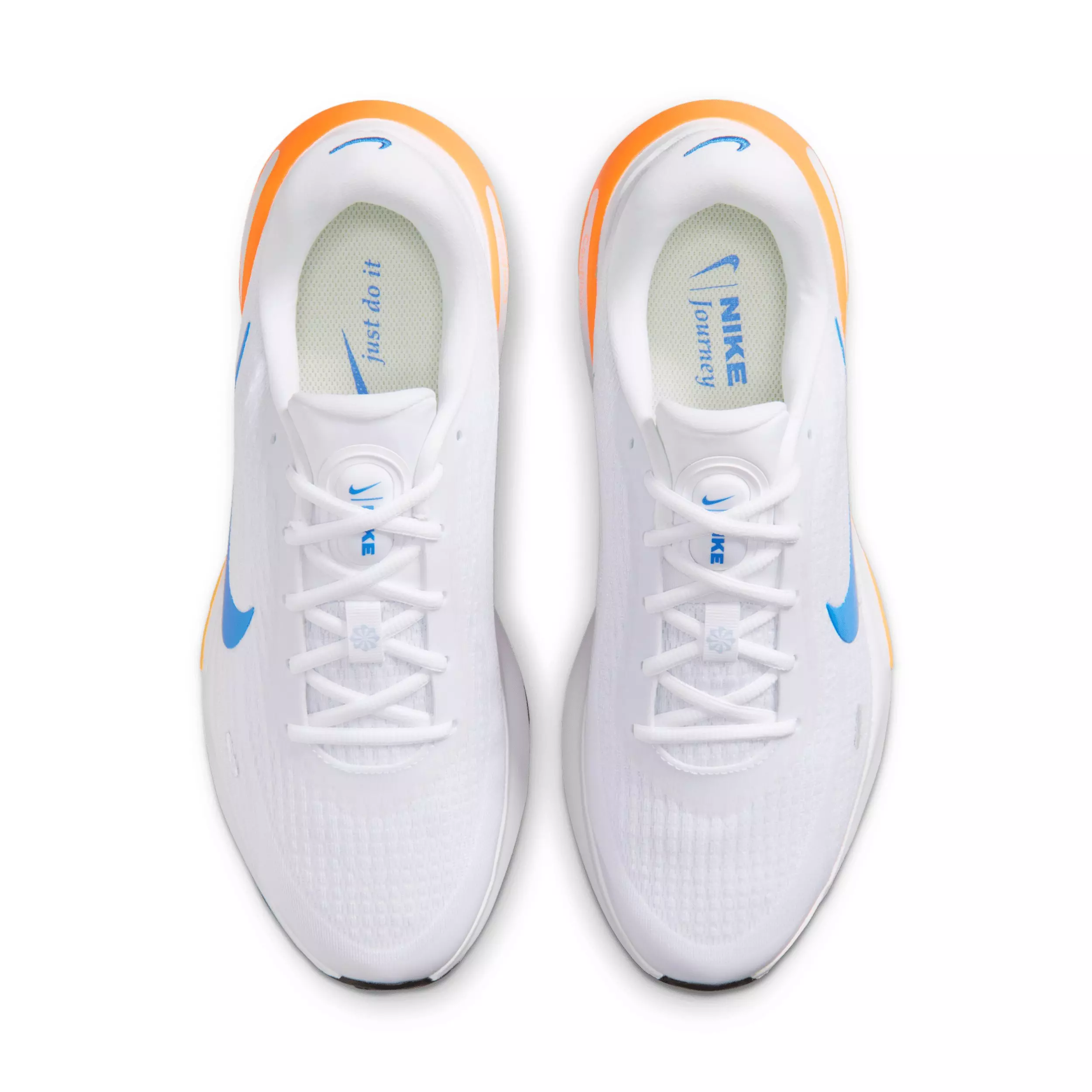 Nike Journey Run "White/Total Orange/Hydrogen Blue/Blue Crystal" Men's Running Shoe - WHITE/ORANGE/BLUE/BLUE