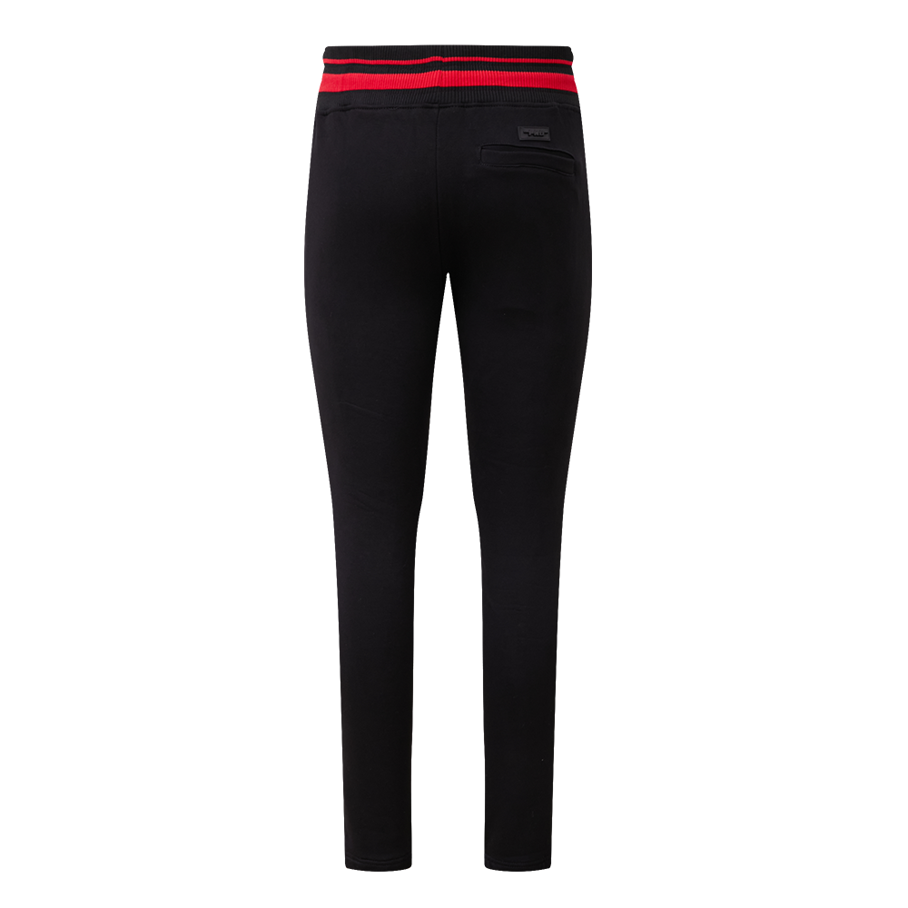 Pro Standard Men's NBA Chicago Bulls Mashup Rib Sweatpants - Black/Red - BLACK/RED Thumbnail View 2