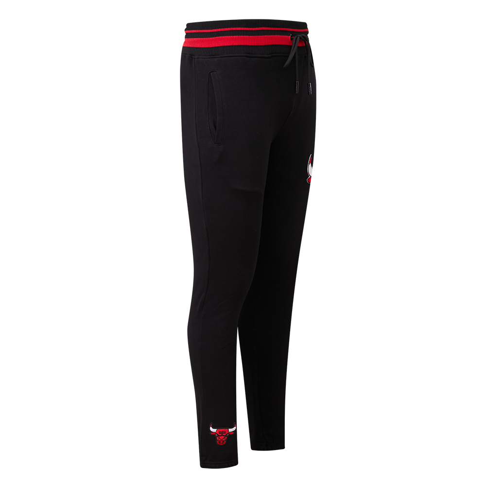Pro Standard Men's NBA Chicago Bulls Mashup Rib Sweatpants -Black/Red - BLACK/RED Thumbnail View 4