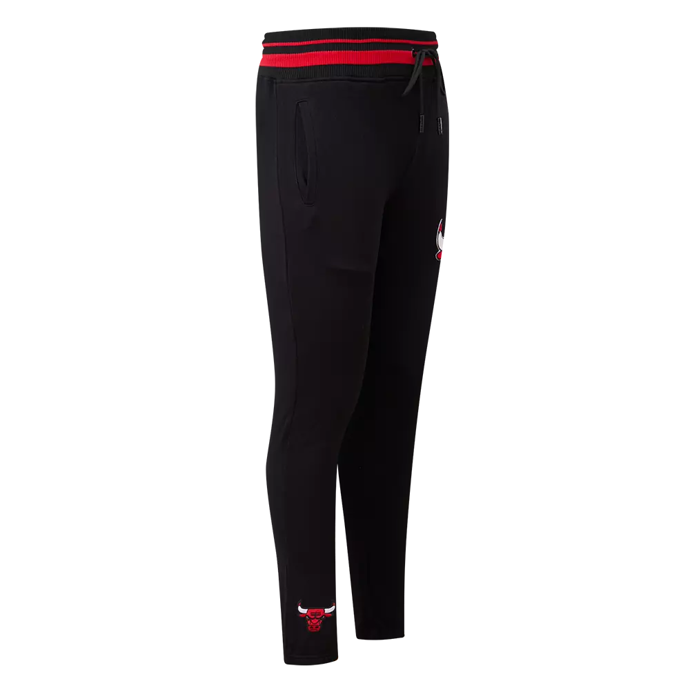 Pro Standard Men's NBA Chicago Bulls Mashup Rib Sweatpants -Black/Red - BLACK/RED