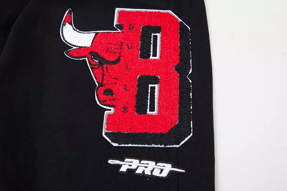 Pro Standard Men's NBA Chicago Bulls Mashup Rib Sweatpants -Black/Red - BLACK/RED