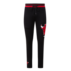 Pro Standard Men's NBA Chicago Bulls Mashup Rib Sweatpants -Black/Red