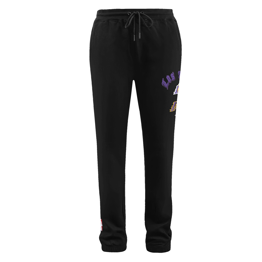 Pro Standard Men's NBA Los Angeles Lakers Old English Sweatpants -Black - BLACK Thumbnail View 1