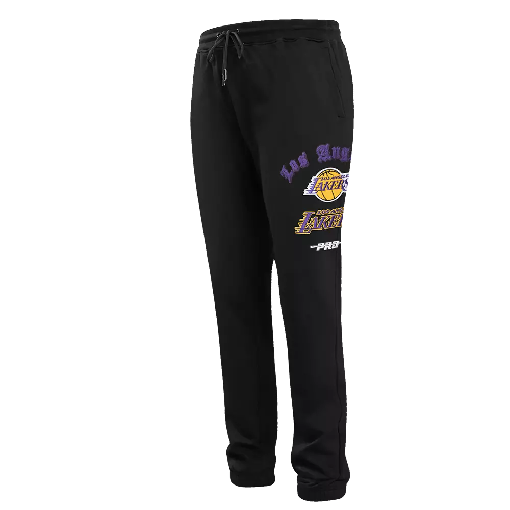Pro Standard Men's NBA Los Angeles Lakers Old English Sweatpants -Black - BLACK
