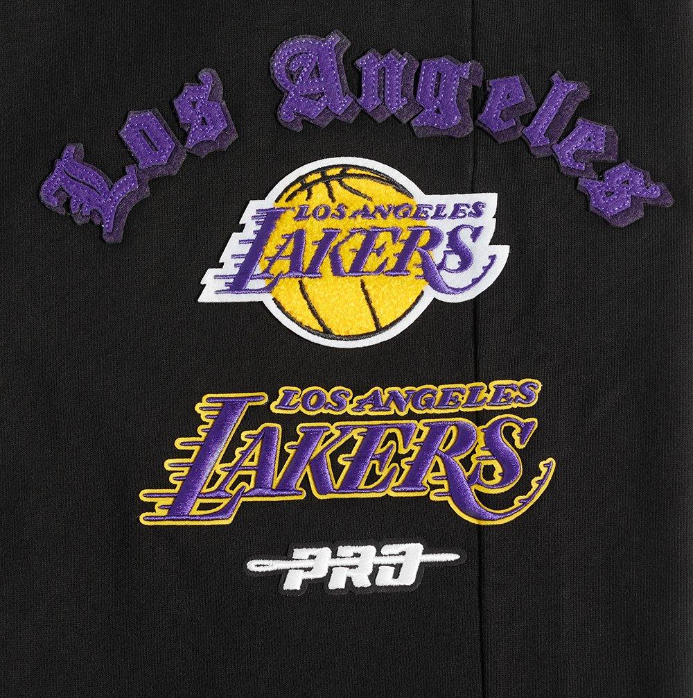 Pro Standard Men's NBA Los Angeles Lakers Old English Sweatpants -Black - BLACK Thumbnail View 5