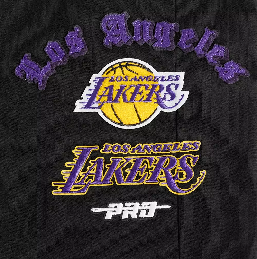 Pro Standard Men's NBA Los Angeles Lakers Old English Sweatpants -Black - BLACK
