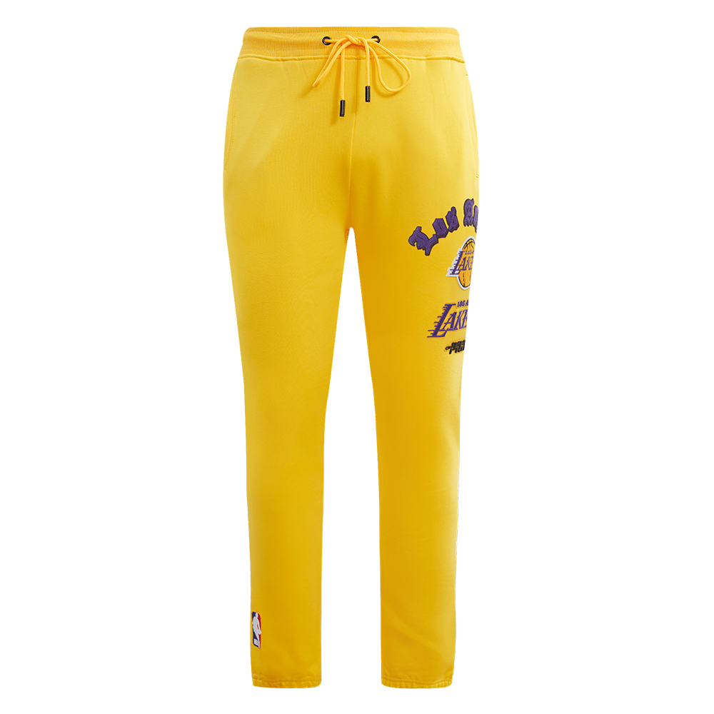 Pro Standard Men's NBA Los Angeles Lakers Old English Sweatpants -Yellow - YELLOW Thumbnail View 1