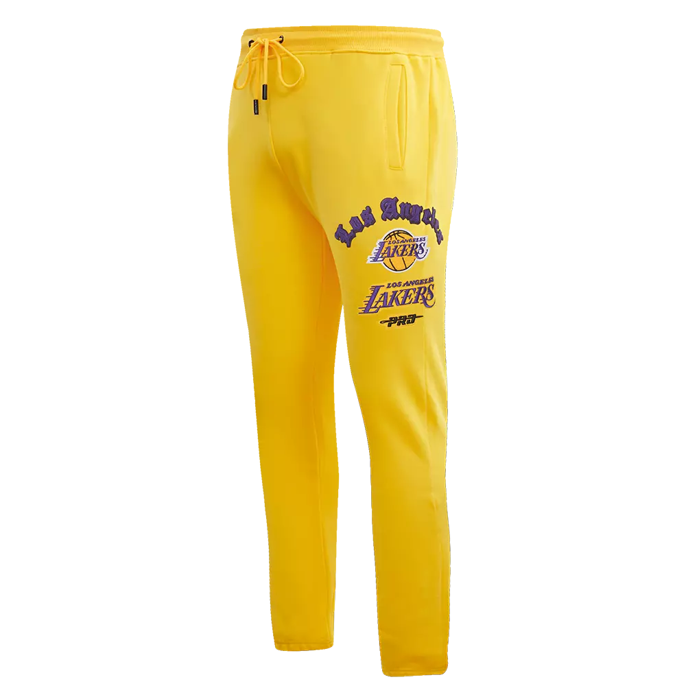 Pro Standard Men's NBA Los Angeles Lakers Old English Sweatpants - Yellow - YELLOW