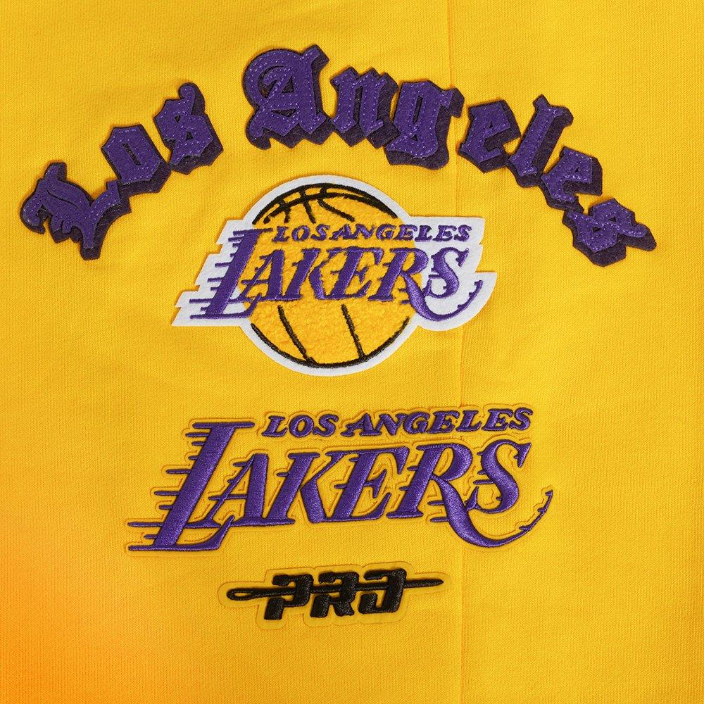 Pro Standard Men's NBA Los Angeles Lakers Old English Sweatpants -Yellow - YELLOW Thumbnail View 5