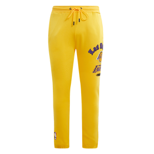 Pro Standard Men's NBA Los Angeles Lakers Old English Sweatpants -Yellow