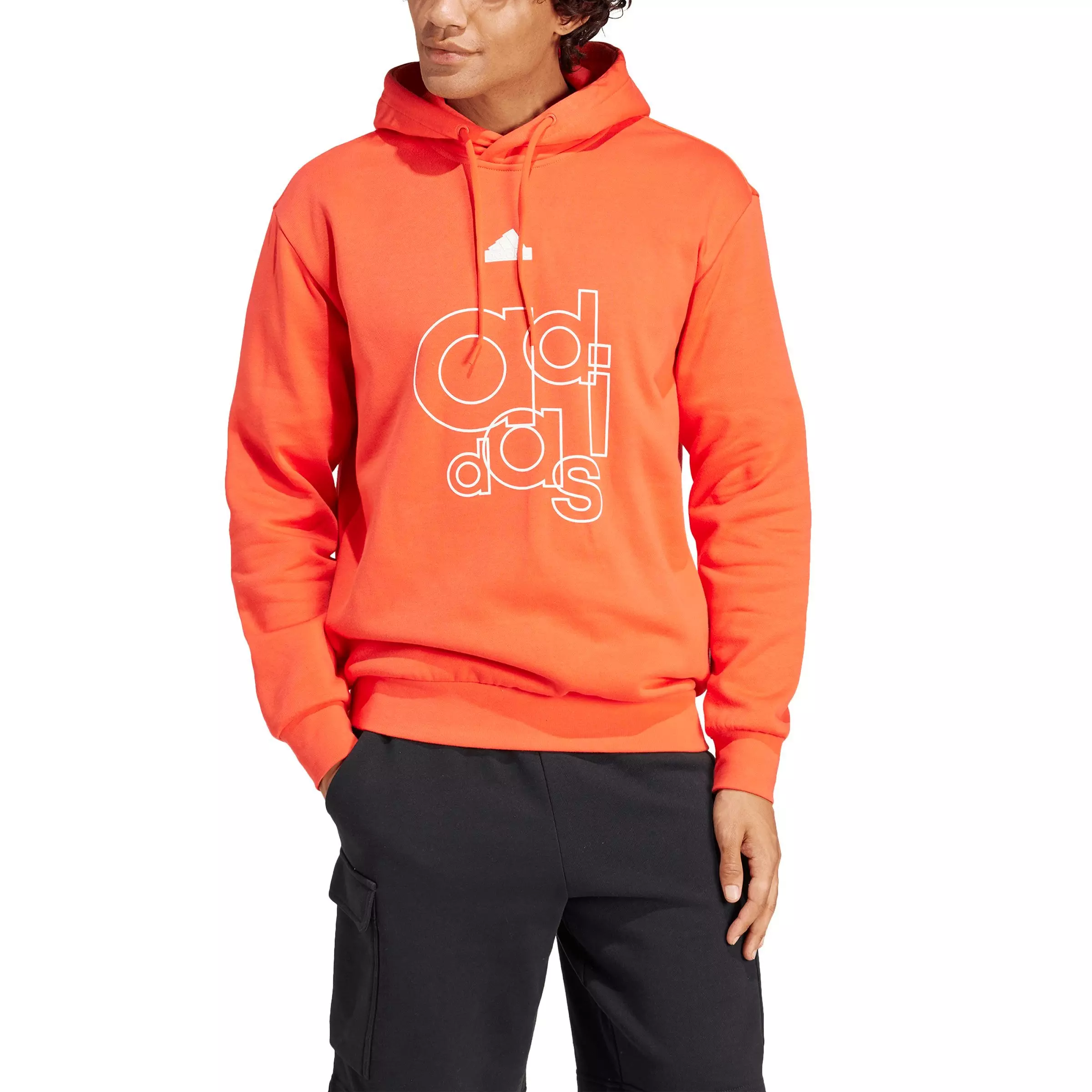 adidas Men's Graphic Print Fleece Hoodie - Red - RED