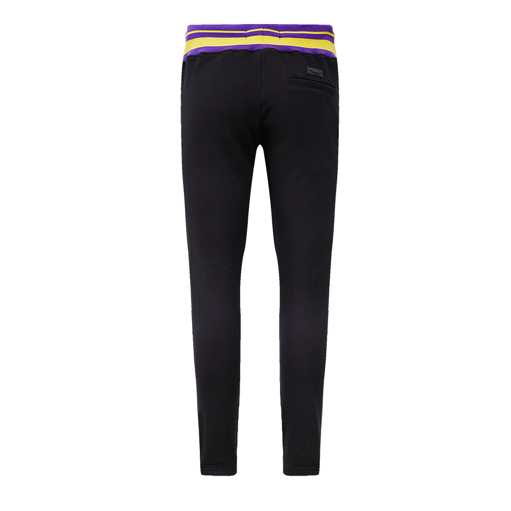 Pro Standard Men's NBA Los Angeles Lakers Mashup Rib Sweatpants - Black/Purple - BLACK/PURPLE Thumbnail View 2
