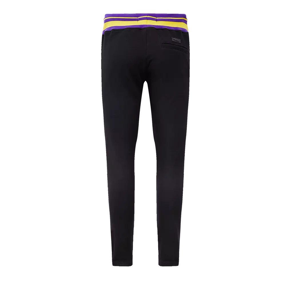 Pro Standard Men's NBA Los Angeles Lakers Mashup Rib Sweatpants -Black/Purple - BLACK/PURPLE