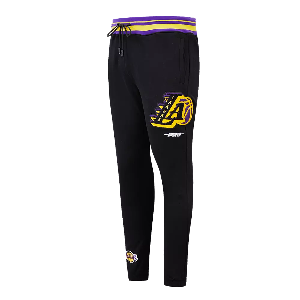 Pro Standard Men's NBA Los Angeles Lakers Mashup Rib Sweatpants -Black/Purple - BLACK/PURPLE