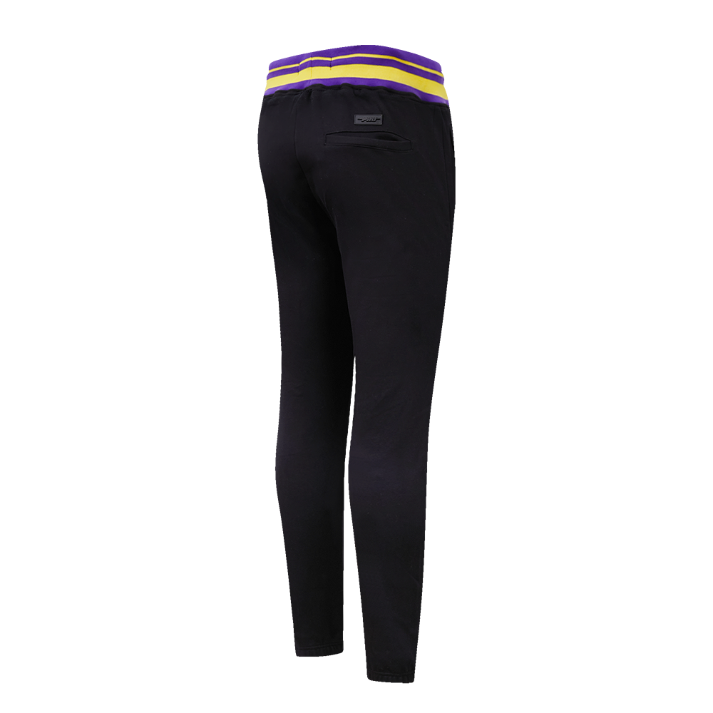 Pro Standard Men's NBA Los Angeles Lakers Mashup Rib Sweatpants - Black/Purple - BLACK/PURPLE Thumbnail View 4