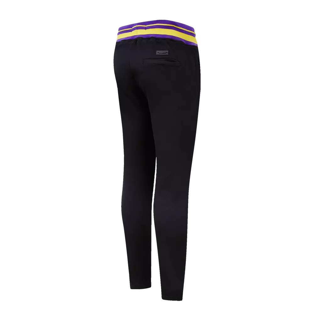 Pro Standard Men's NBA Los Angeles Lakers Mashup Rib Sweatpants -Black/Purple - BLACK/PURPLE