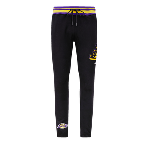 Pro Standard Men's NBA Los Angeles Lakers Mashup Rib Sweatpants -Black/Purple