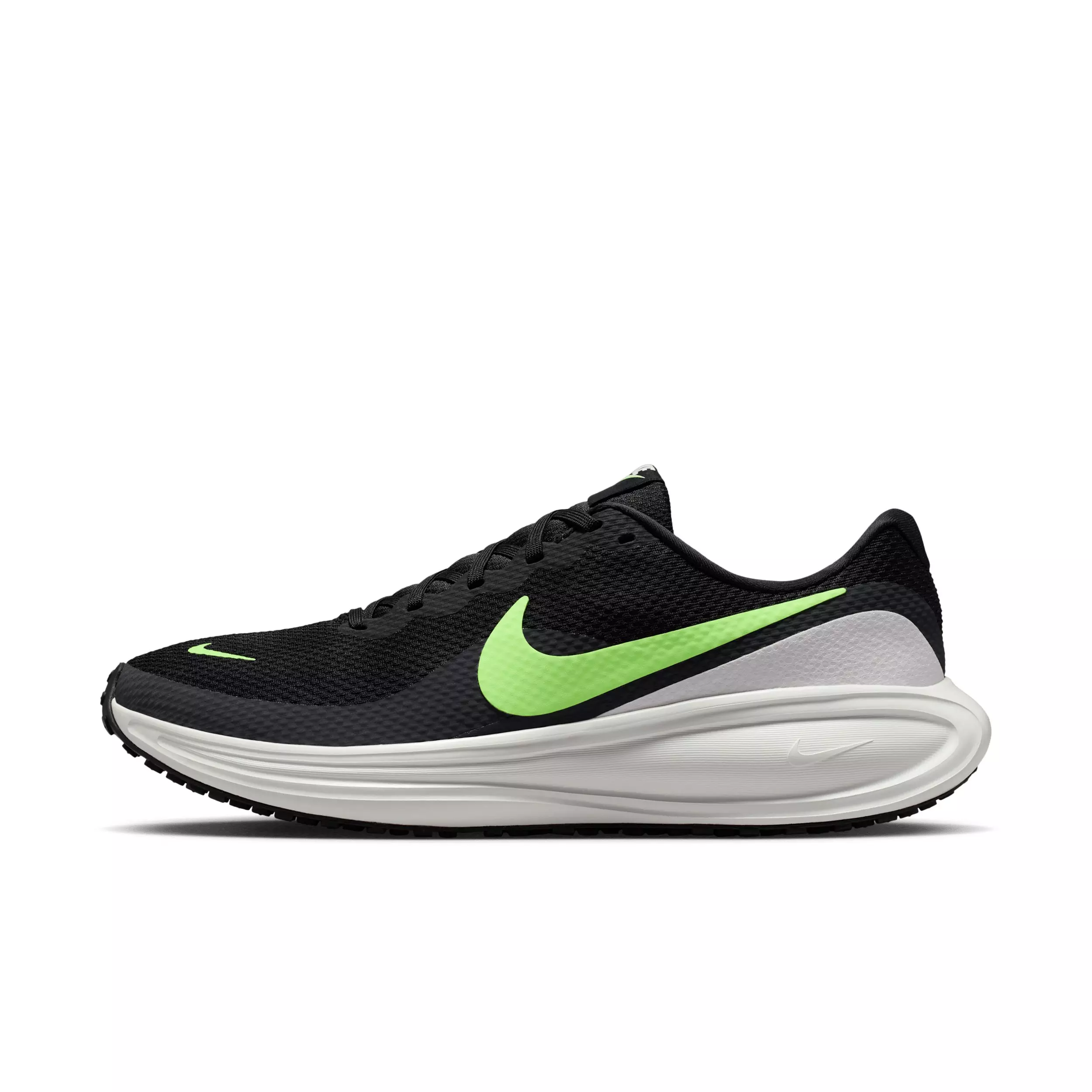 Nike Revolution 8 "Black/Summit White/Football Grey/Lime Blast" Men's Running Shoe - BLACK/WHITE/GREY/LIME