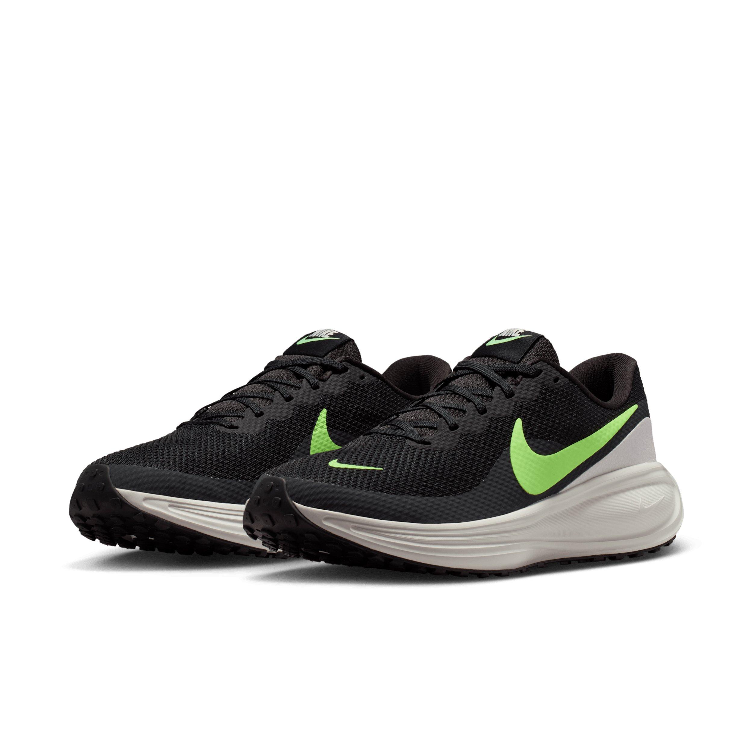Nike Revolution 8 "Black/Summit White/Football Grey/Lime Blast" Men's Running Shoe - BLACK/WHITE/GREY/LIME Thumbnail View 3