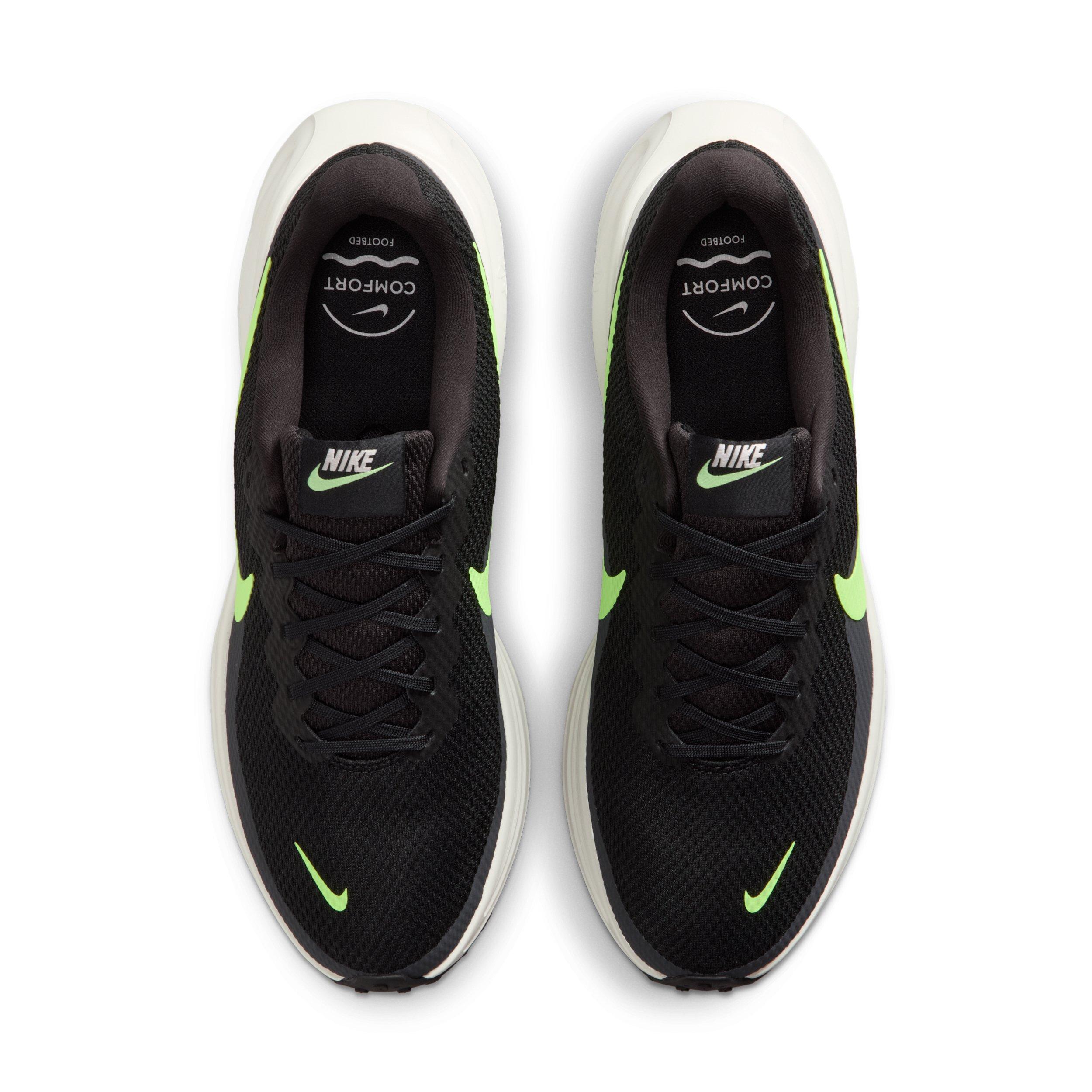 Nike Revolution 8 "Black/Summit White/Football Grey/Lime Blast" Men's Running Shoe - BLACK/WHITE/GREY/LIME Thumbnail View 4