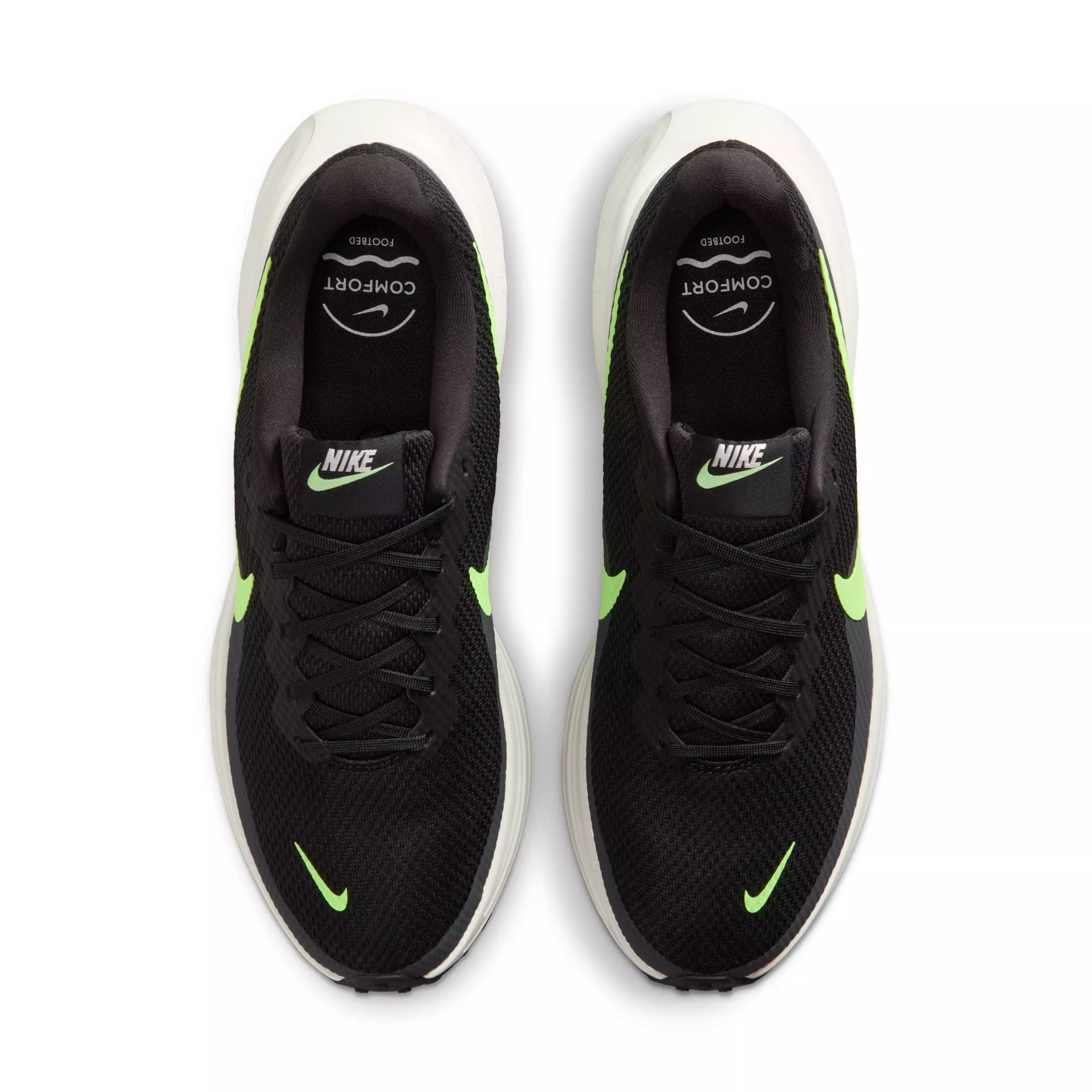 Nike Revolution 8 "Black/Summit White/Football Grey/Lime Blast" Men's Running Shoe - BLACK/WHITE/GREY/LIME