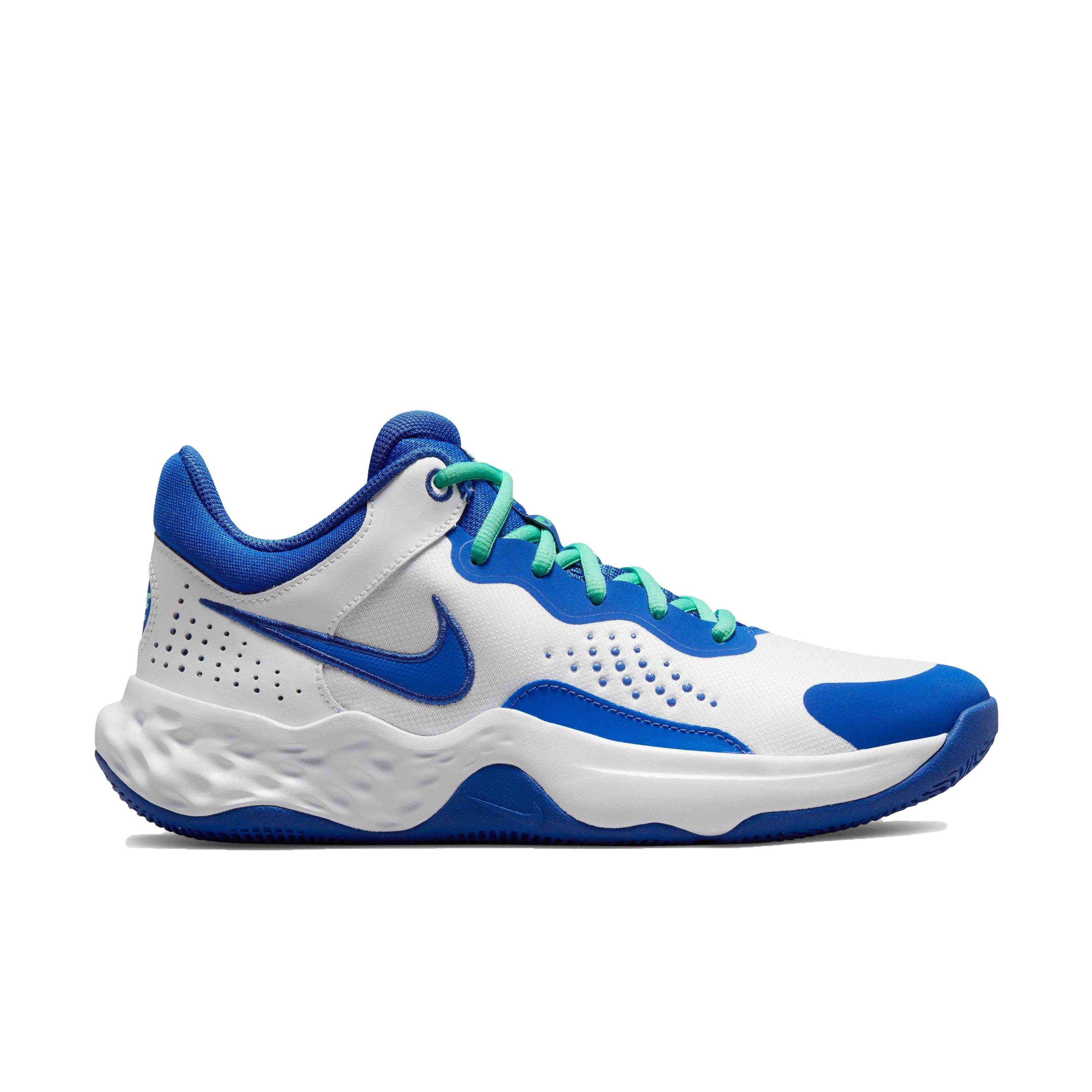 Nike Fly.By Mid 3 "White/Game Royal/Green Glow" Men's Basketball Shoe - WHITE/ROYAL/GREEN Thumbnail View 1
