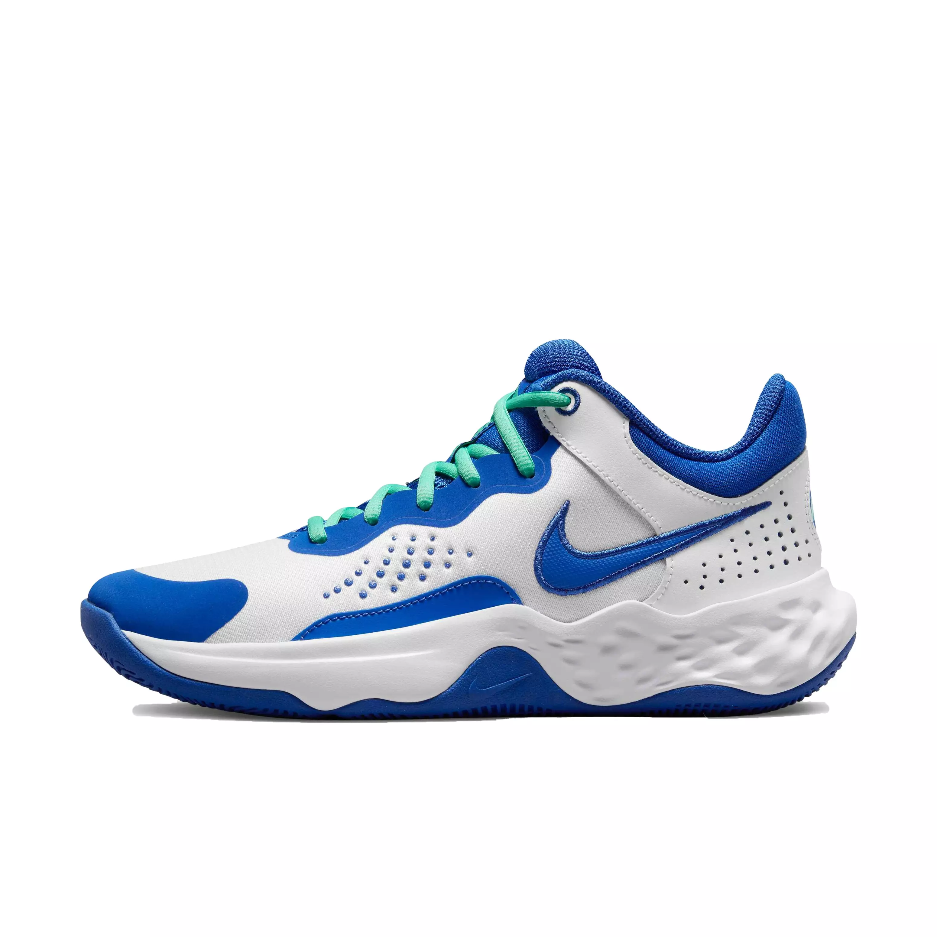Nike Fly.By Mid 3 "White/Game Royal/Green Glow" Men's Basketball Shoe - WHITE/ROYAL/GREEN