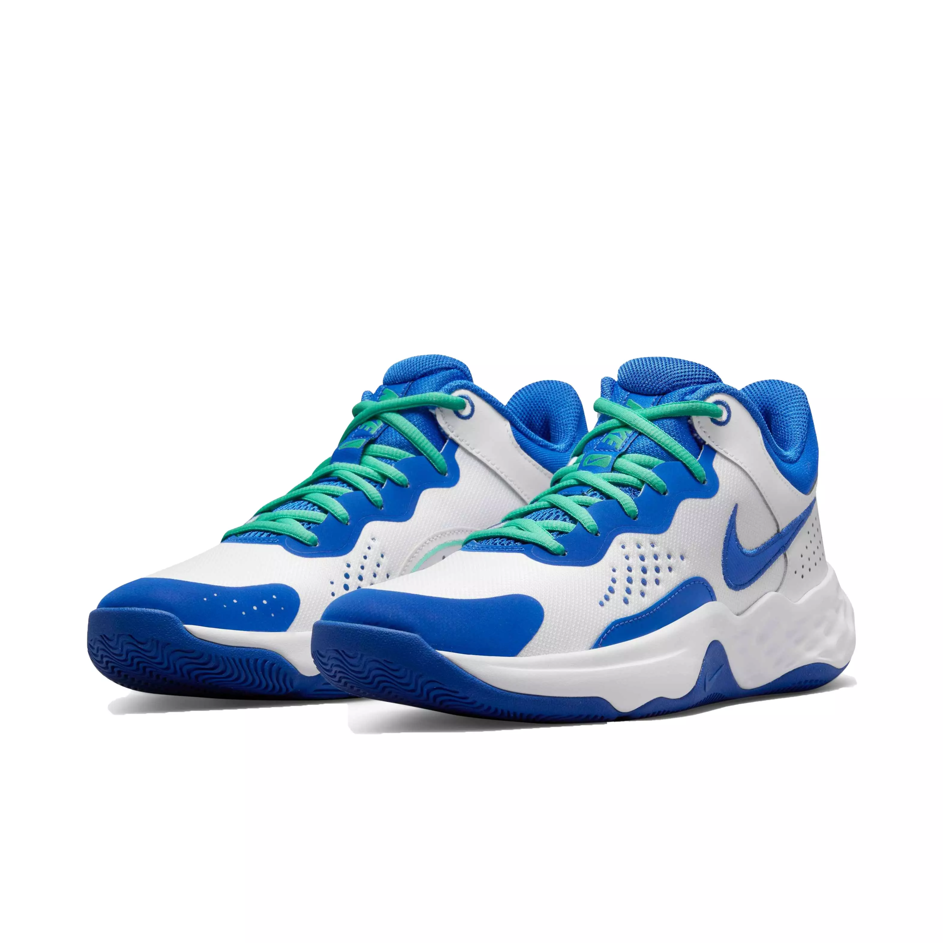 Nike Fly.By Mid 3 "White/Game Royal/Green Glow" Men's Basketball Shoe - WHITE/ROYAL/GREEN