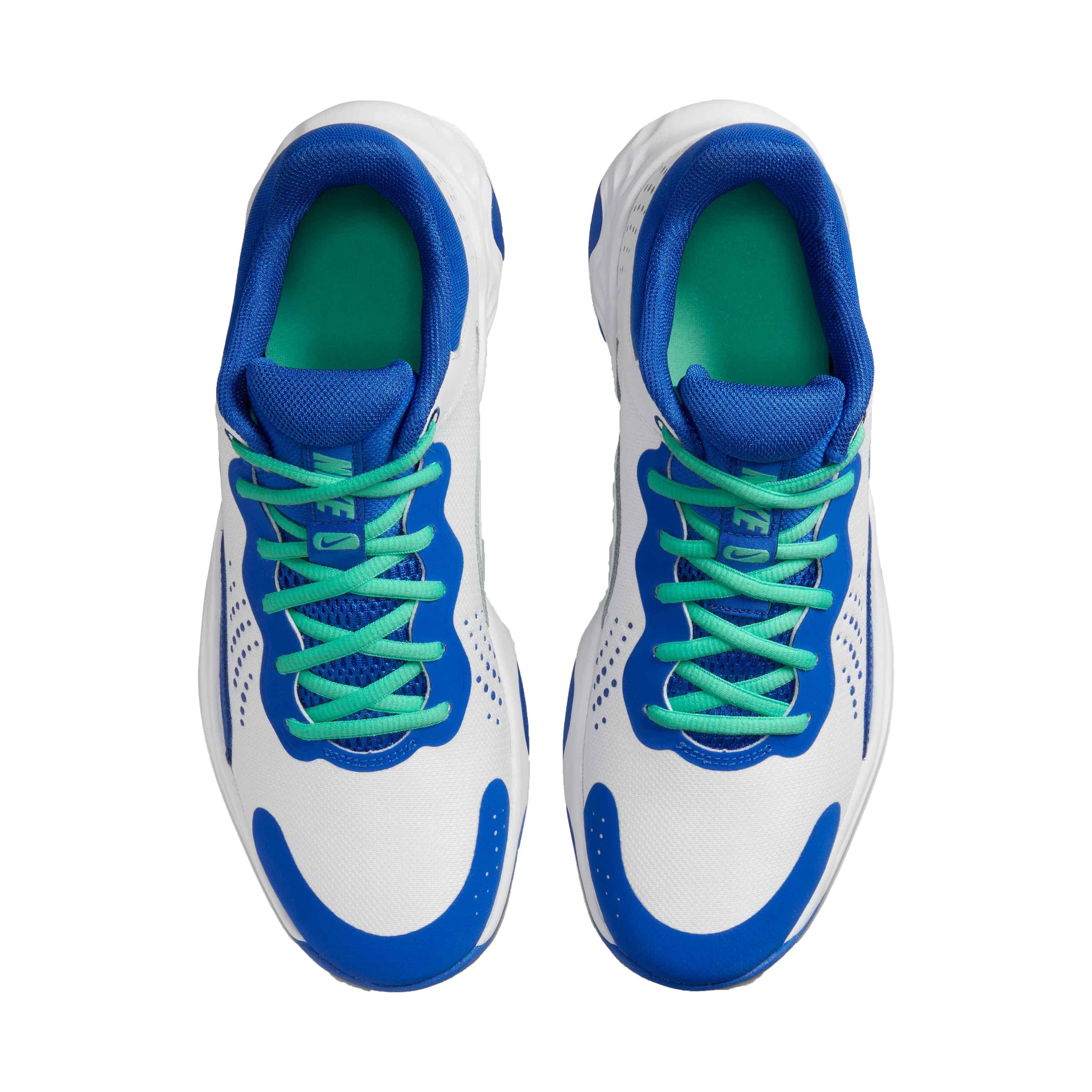 Nike Fly.By Mid 3 "White/Game Royal/Green Glow" Men's Basketball Shoe - WHITE/ROYAL/GREEN Thumbnail View 4