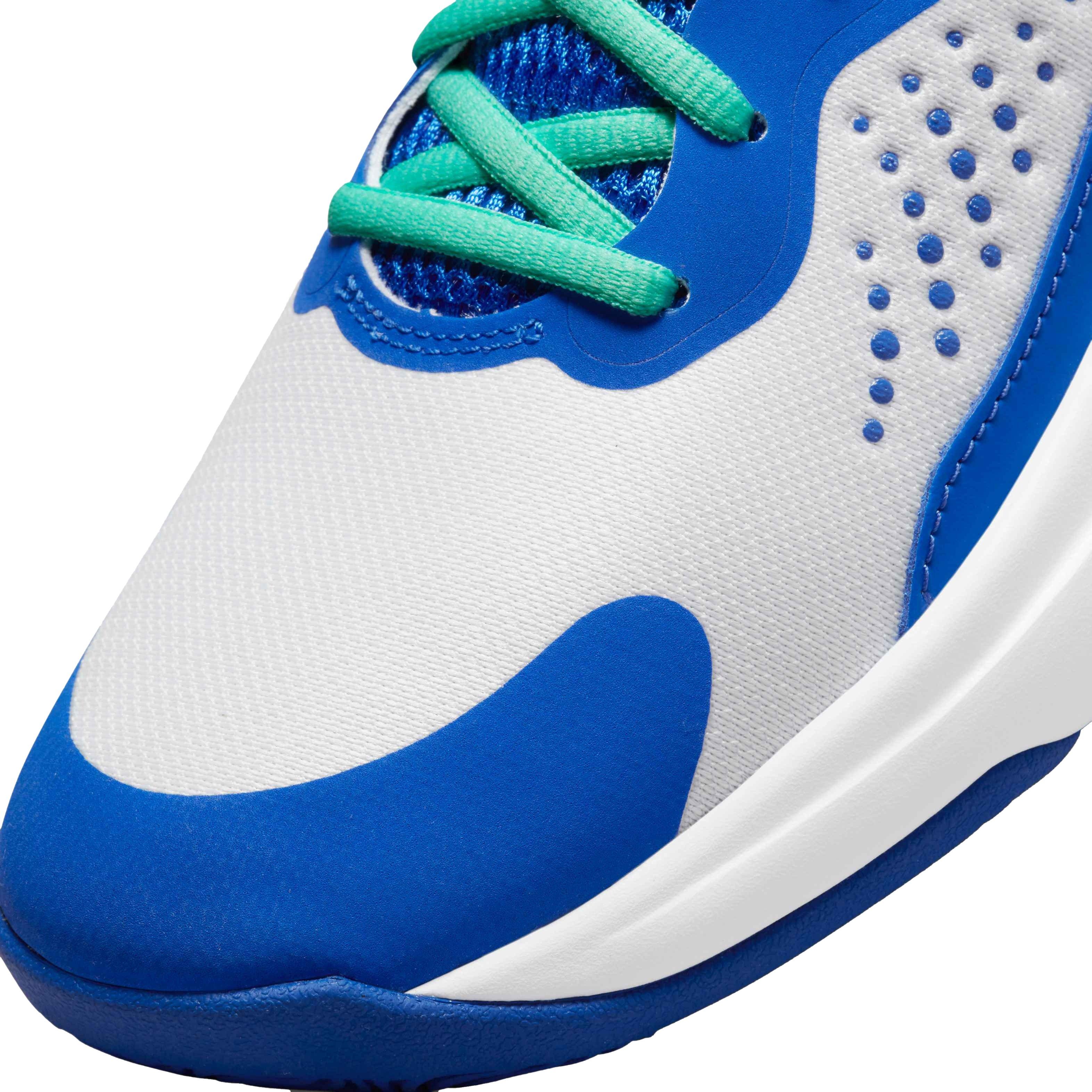 Nike Fly.By Mid 3 "White/Game Royal/Green Glow" Men's Basketball Shoe - WHITE/ROYAL/GREEN Thumbnail View 7