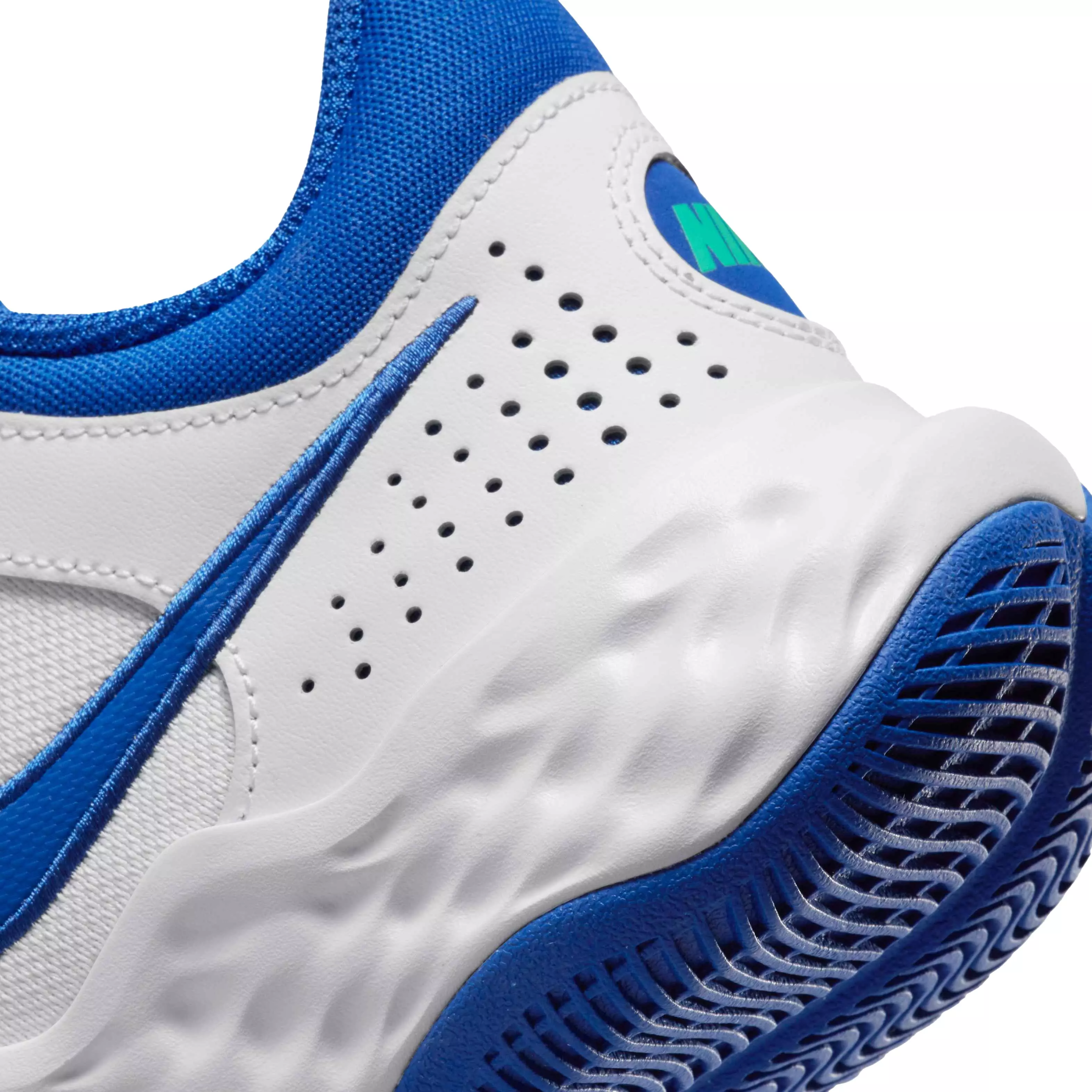 Nike Fly.By Mid 3 "White/Game Royal/Green Glow" Men's Basketball Shoe - WHITE/ROYAL/GREEN