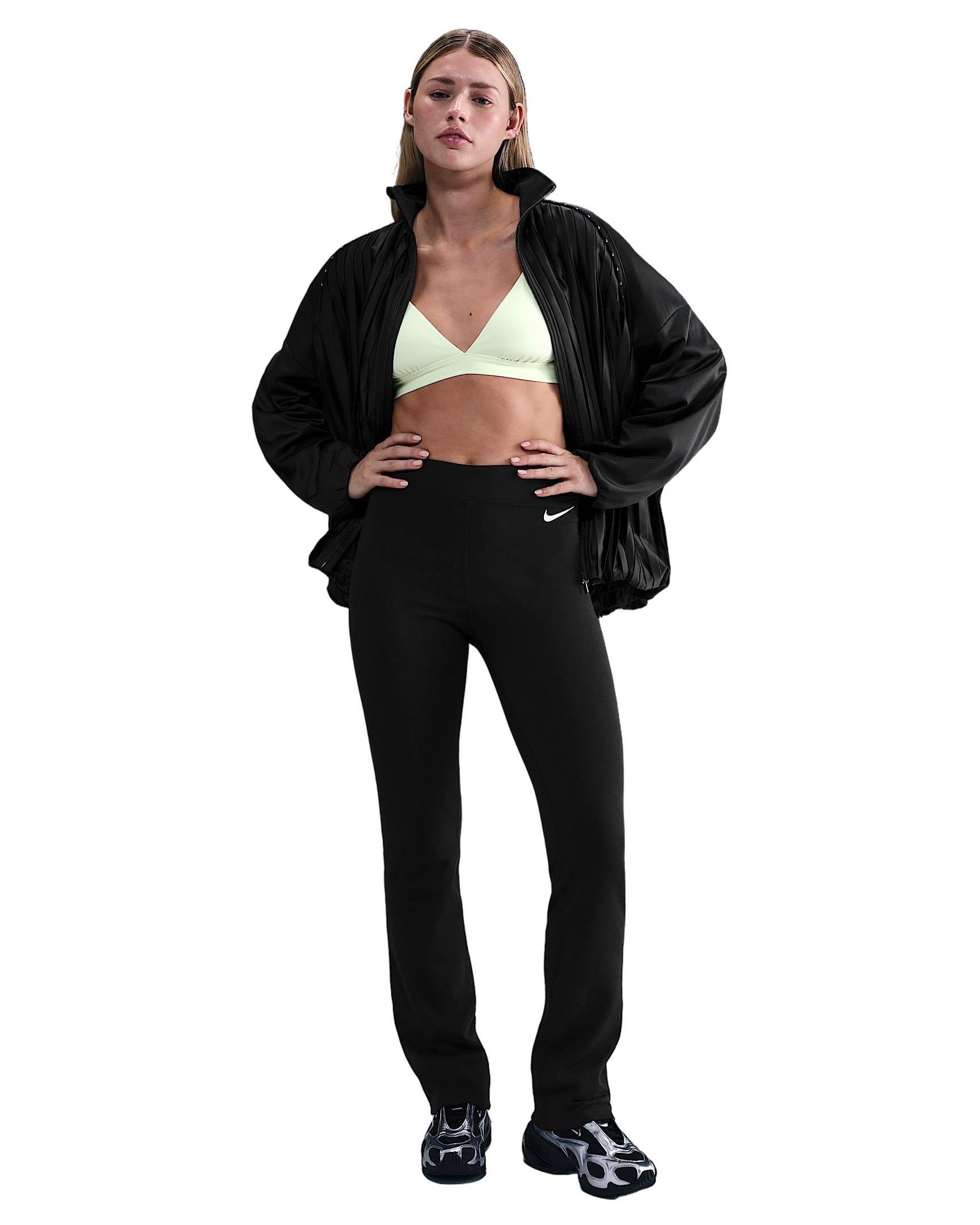 Nike Women's Sportswear Classic High-Waisted Bootcut Pants -Black - BLACK Thumbnail View 4