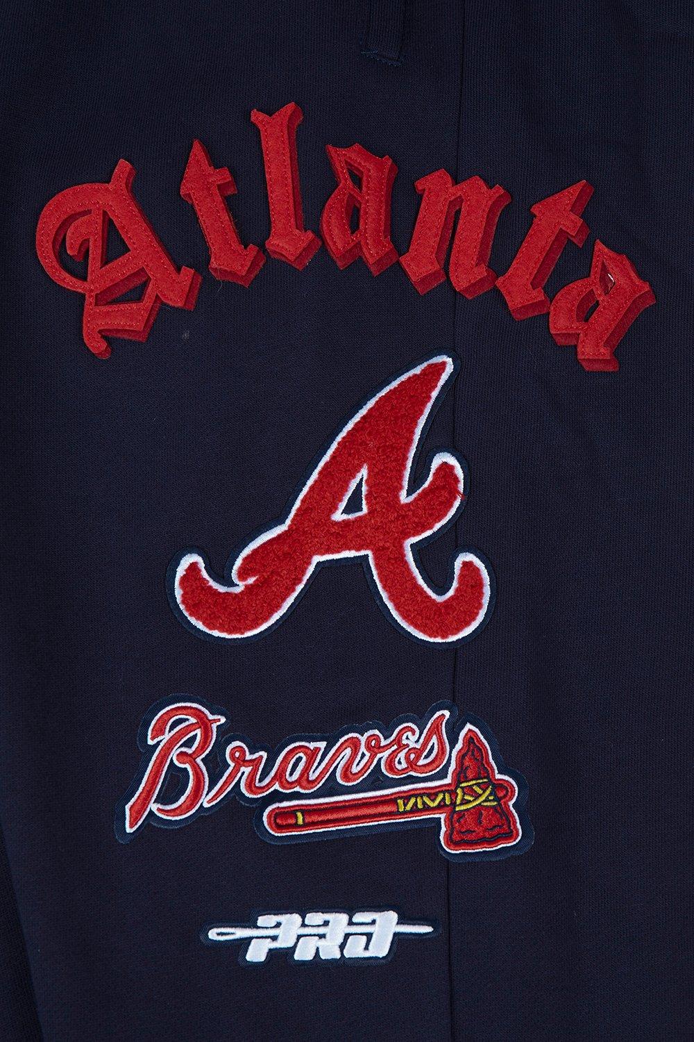 Pro Standard Men's MLB Atlanta Braves Old English Sweatpants - Navy - NAVY Thumbnail View 5