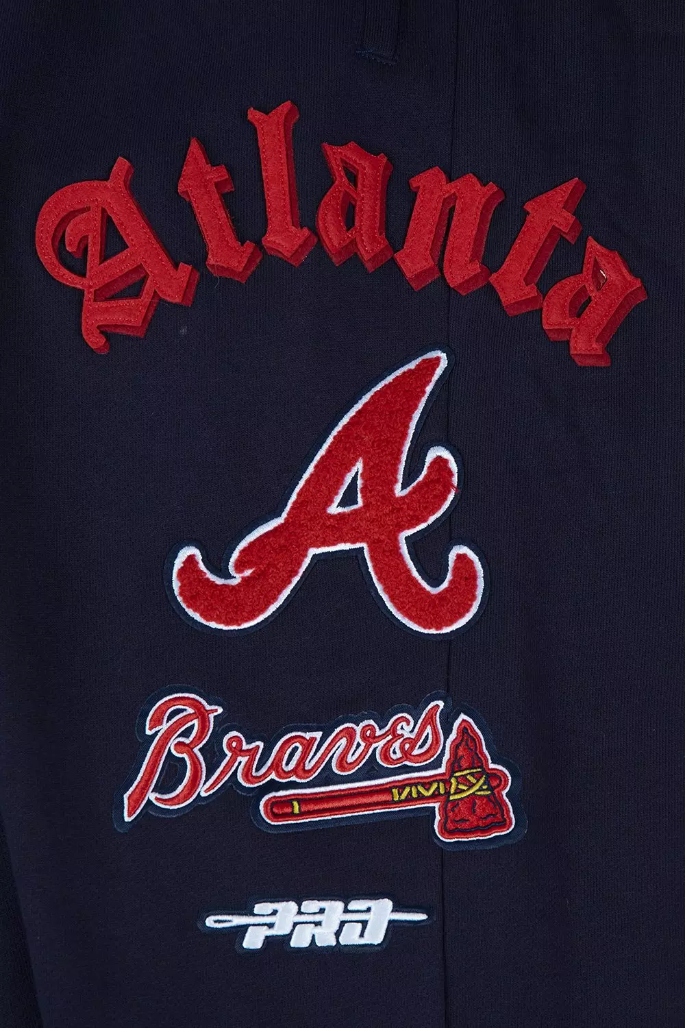 Pro Standard Men's MLB Atlanta Braves Old English Sweatpants - Navy - NAVY