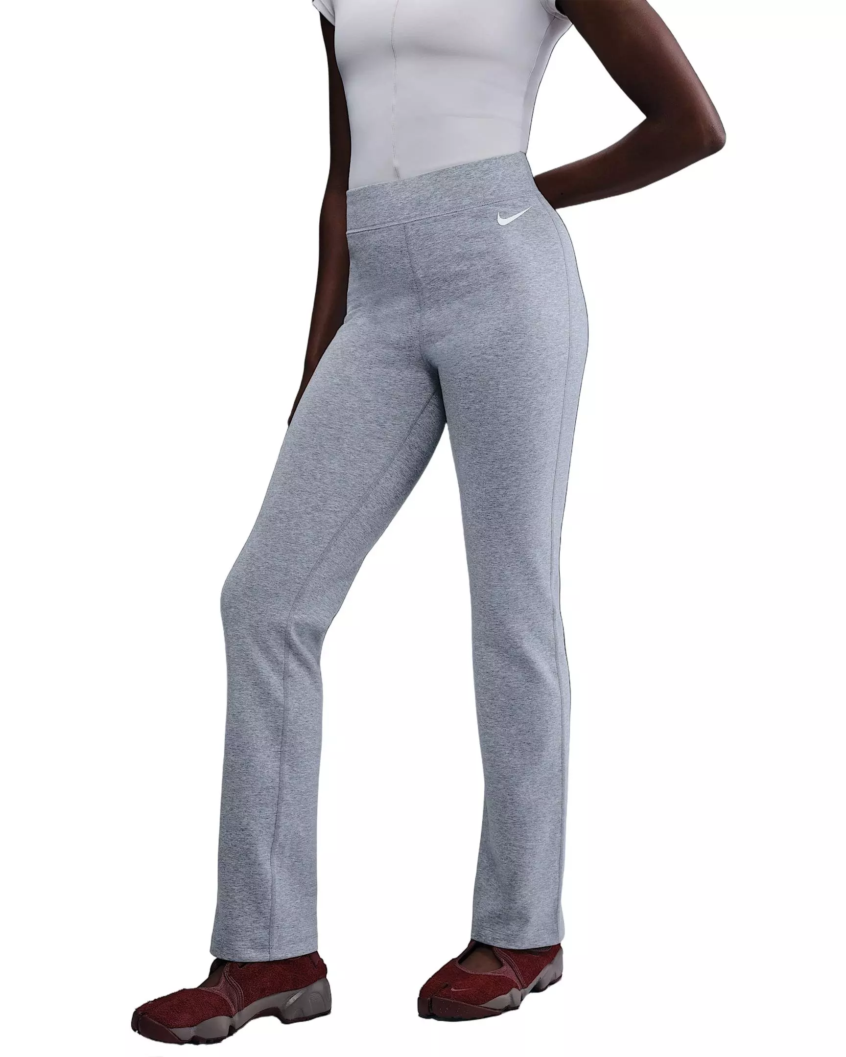 Nike Women's Sportswear Classic High-Waisted Bootcut Pants - Grey - GREY