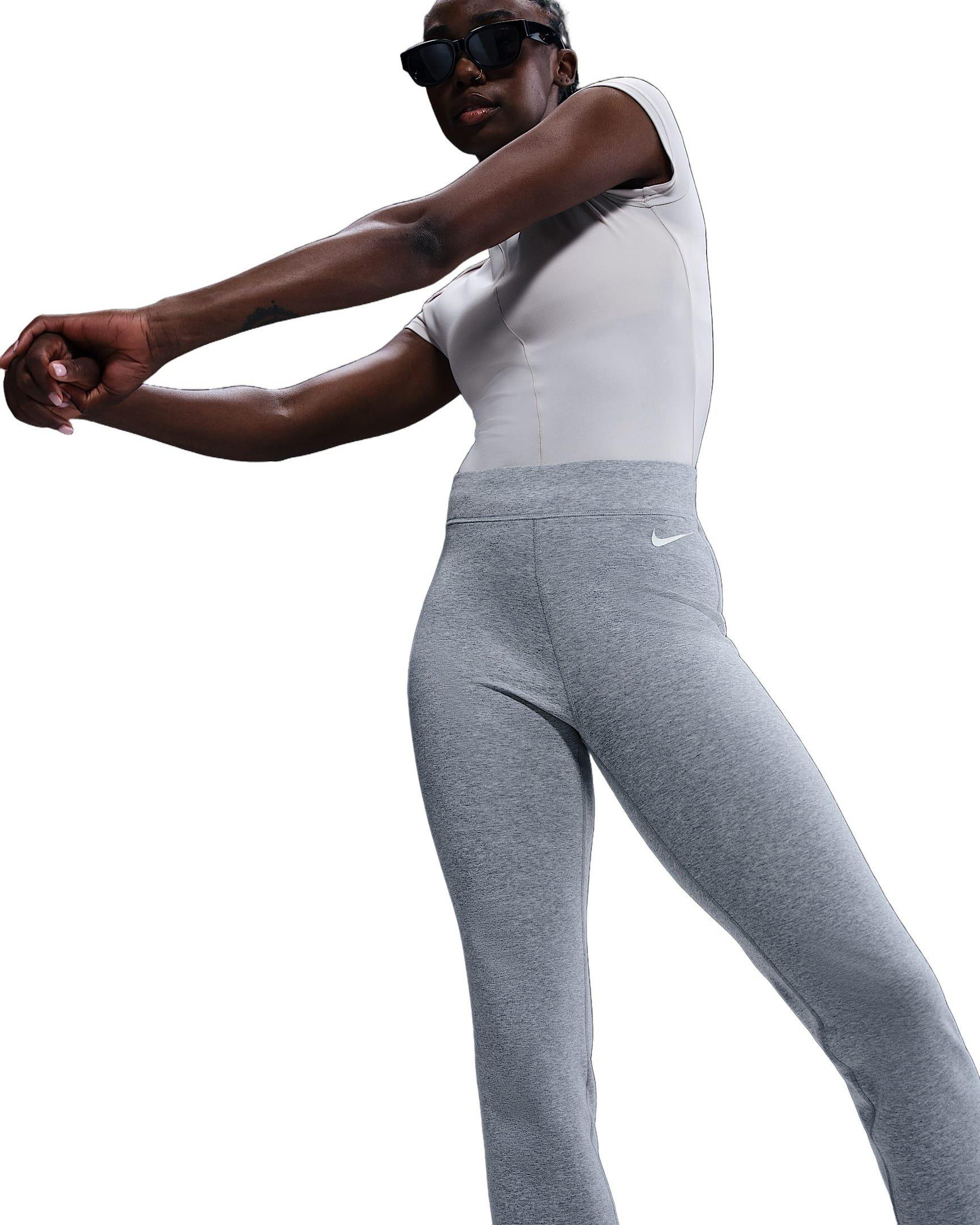 Nike Women's Sportswear Classic High-Waisted Bootcut Pants - Grey - GREY Thumbnail View 3