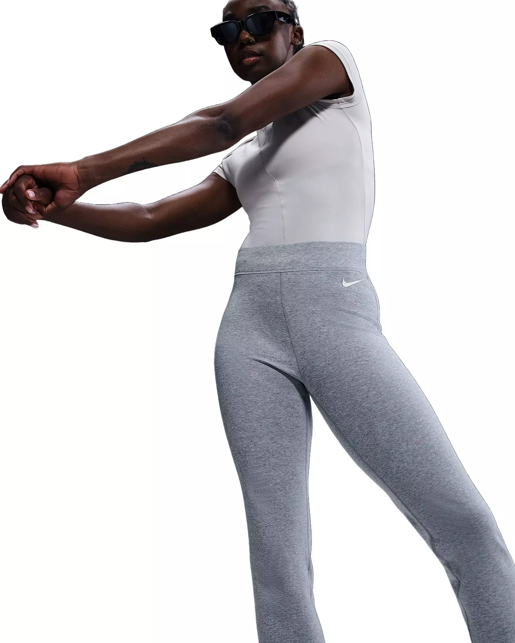 Nike Women's Sportswear Classic High-Waisted Bootcut Pants - Grey - GREY