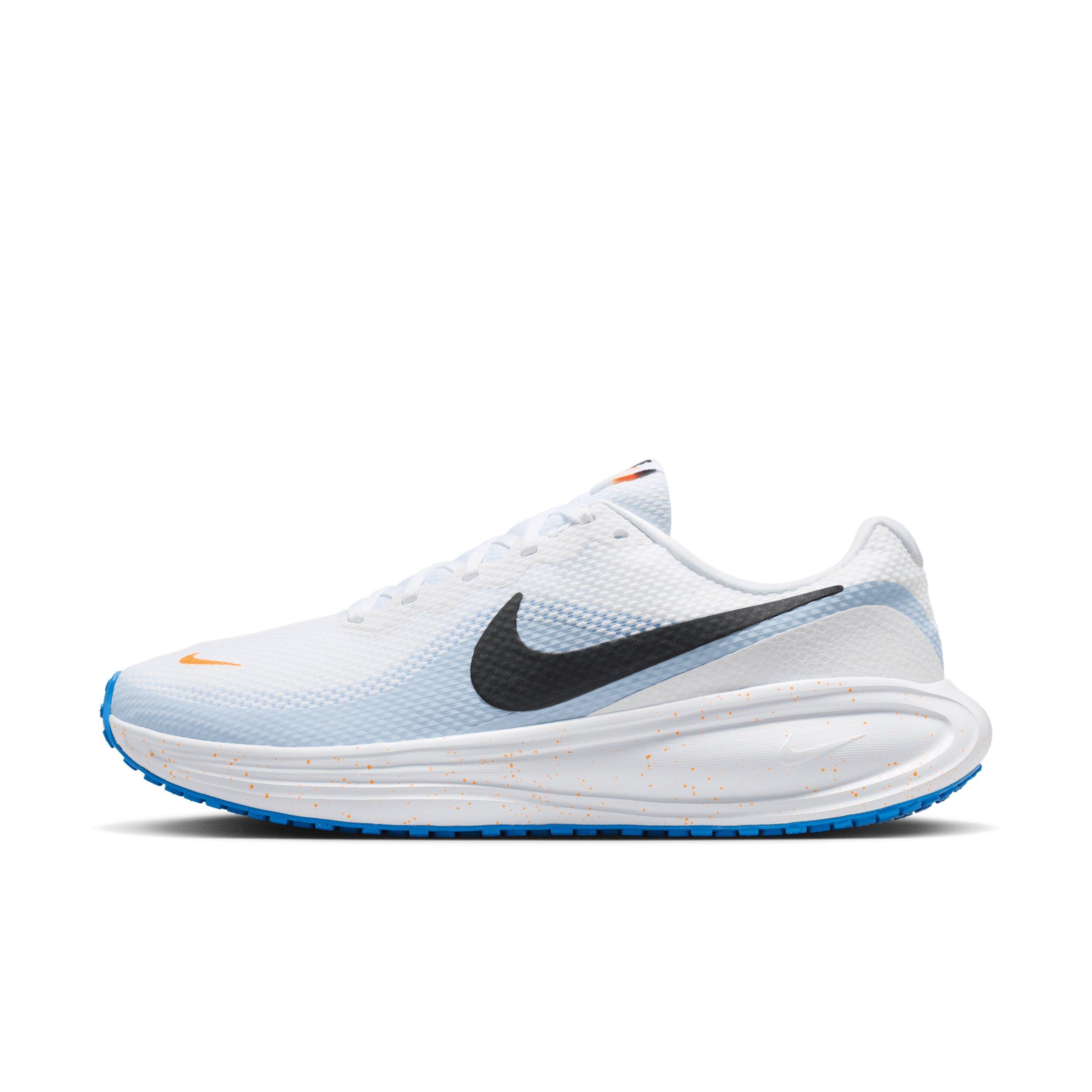 Nike Revolution 8 "White/Hydrogen Blue/Blue Crystal/Off Noir" Men's Wide Running Shoe - WHITE/BLUE/BLUE/OFF NOIR Thumbnail View 2