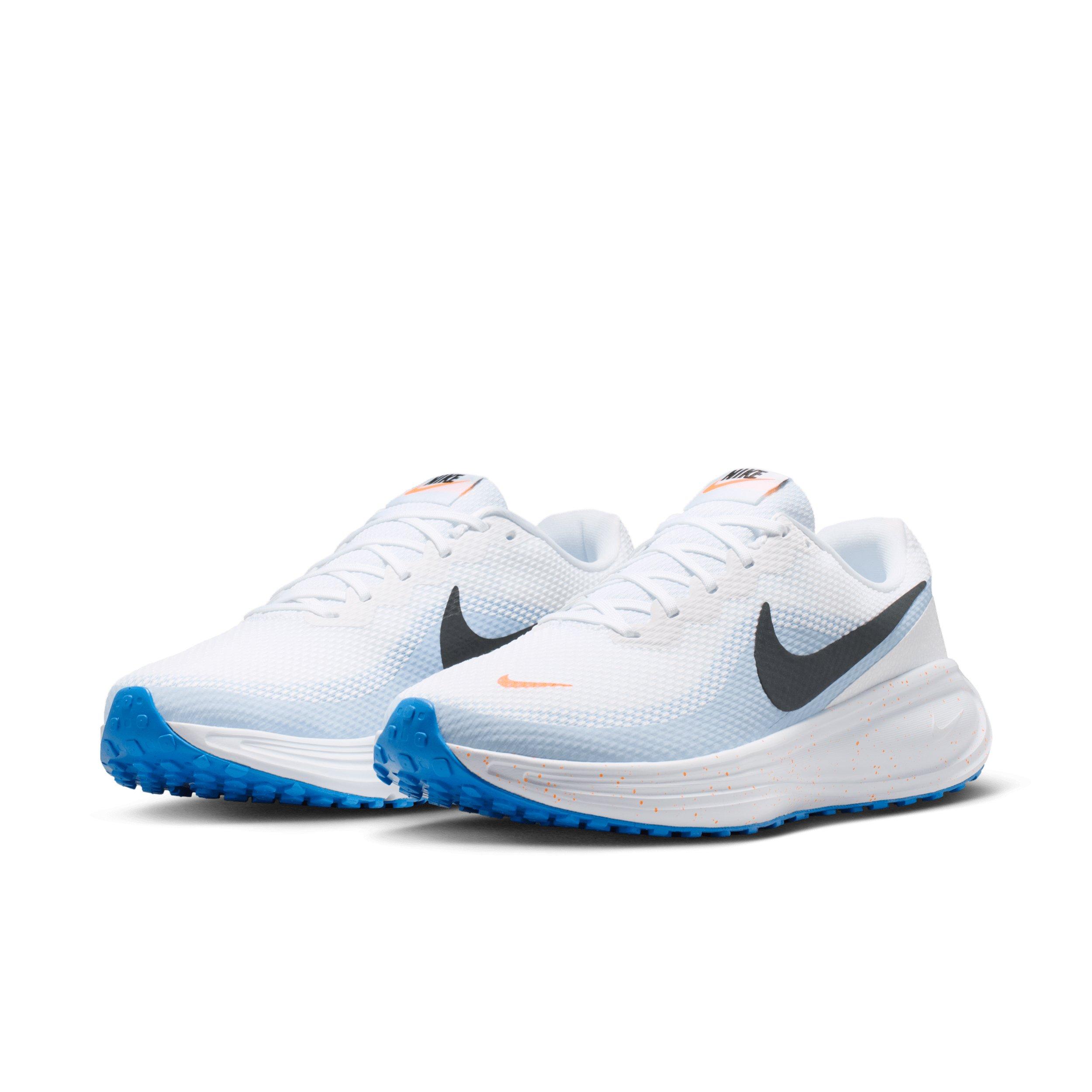 Nike Revolution 8 "White/Hydrogen Blue/Blue Crystal/Off Noir" Men's Wide Running Shoe - WHITE/BLUE/BLUE/OFF NOIR Thumbnail View 3