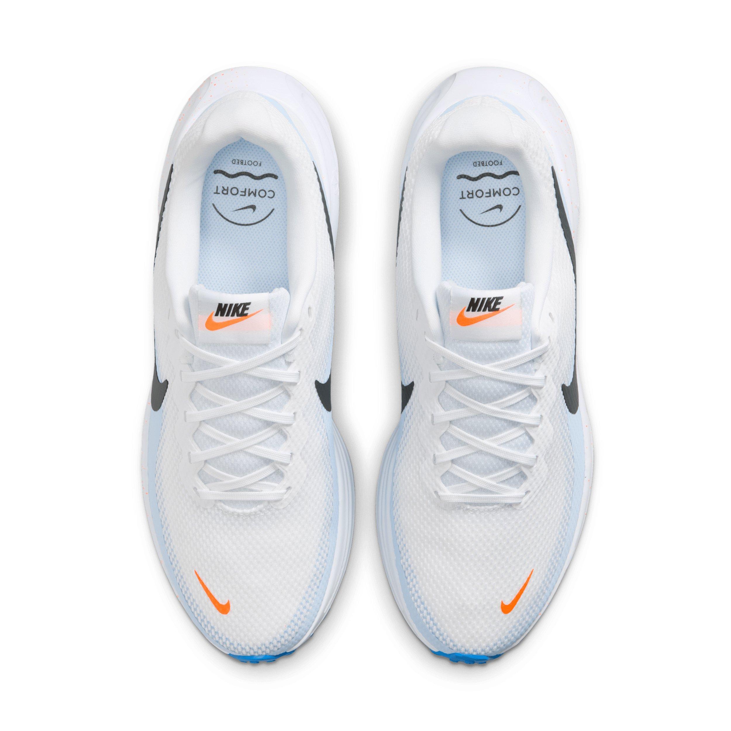 Nike Revolution 8 "White/Hydrogen Blue/Blue Crystal/Off Noir" Men's Wide Running Shoe - WHITE/BLUE/BLUE/OFF NOIR Thumbnail View 4