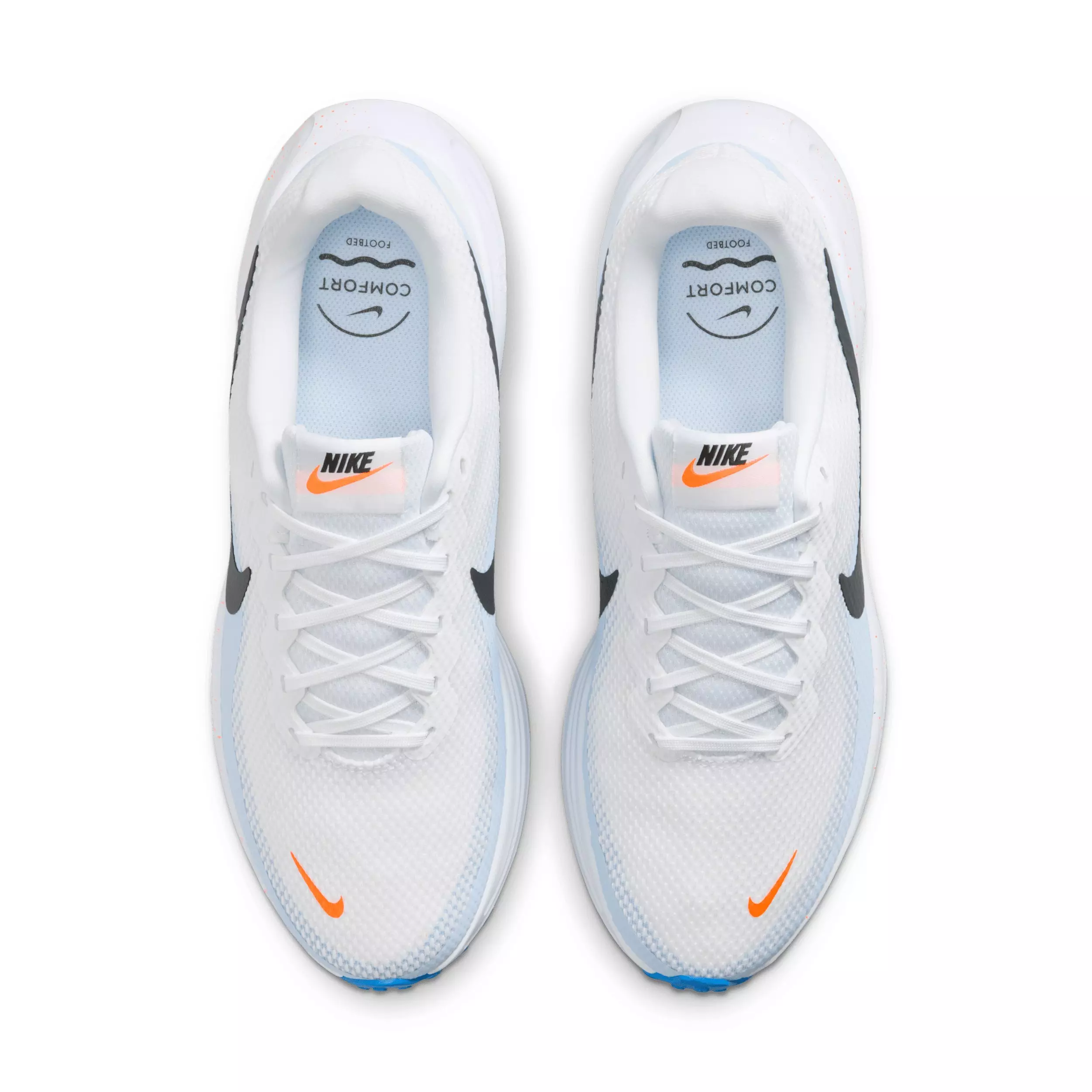 Nike Revolution 8 "White/Hydrogen Blue/Blue Crystal/Off Noir" Men's Wide Running Shoe - WHITE/BLUE/BLUE/OFF NOIR