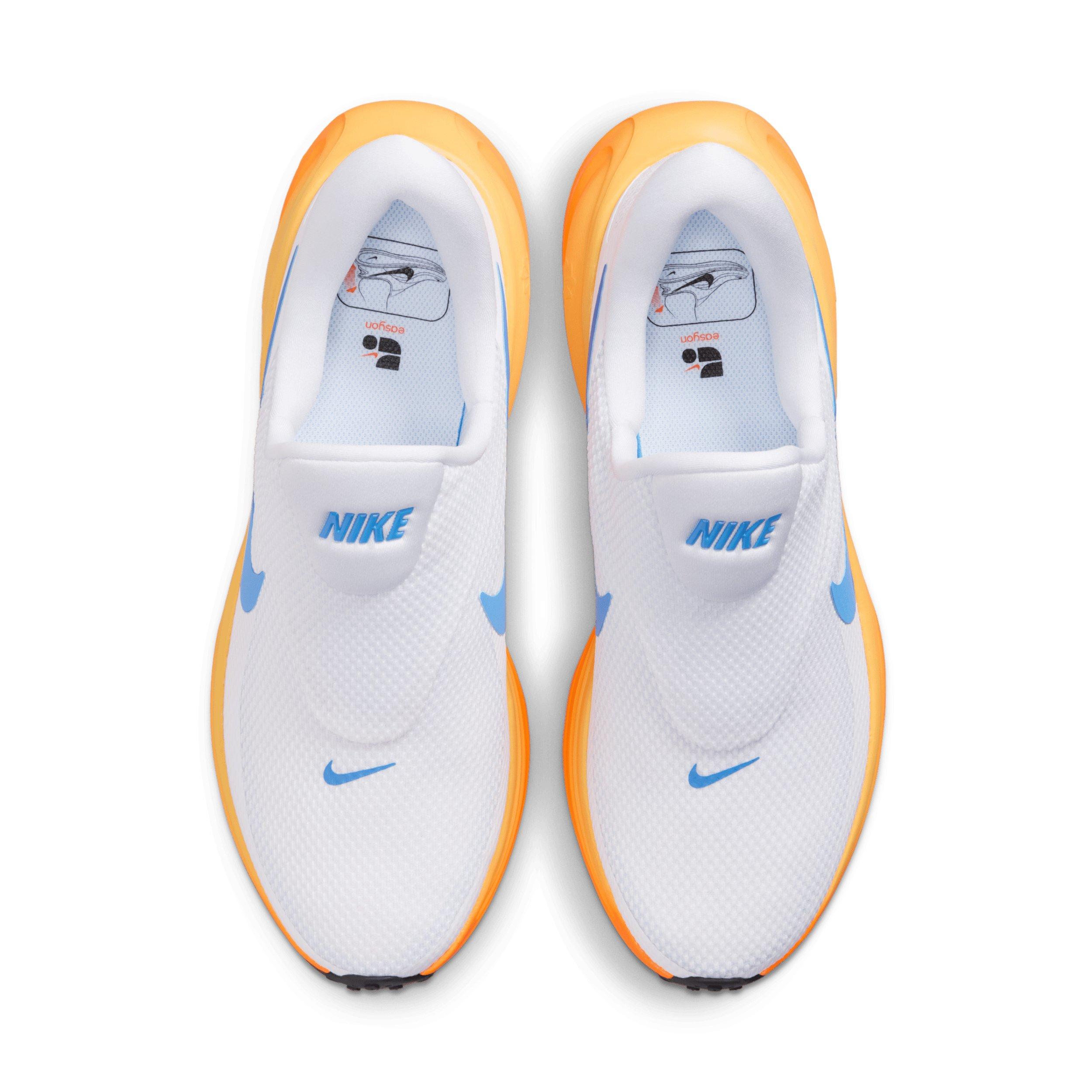 Nike Revolution 8 EasyOn "White/Hydrogen Blue/Total Orange/Blue Crystal" Men's Running Shoe - WHITE/BLUE/ORANGE/BLUE Thumbnail View 4