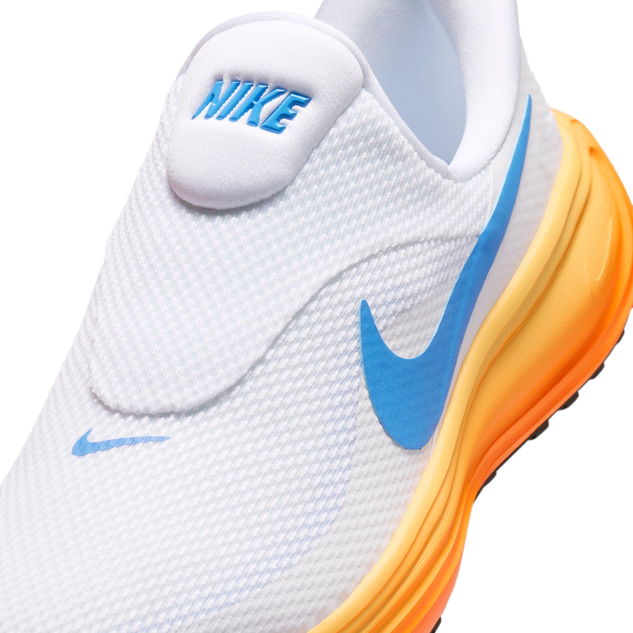Nike Revolution 8 EasyOn "White/Hydrogen Blue/Total Orange/Blue Crystal" Men's Running Shoe - WHITE/BLUE/ORANGE/BLUE Thumbnail View 7