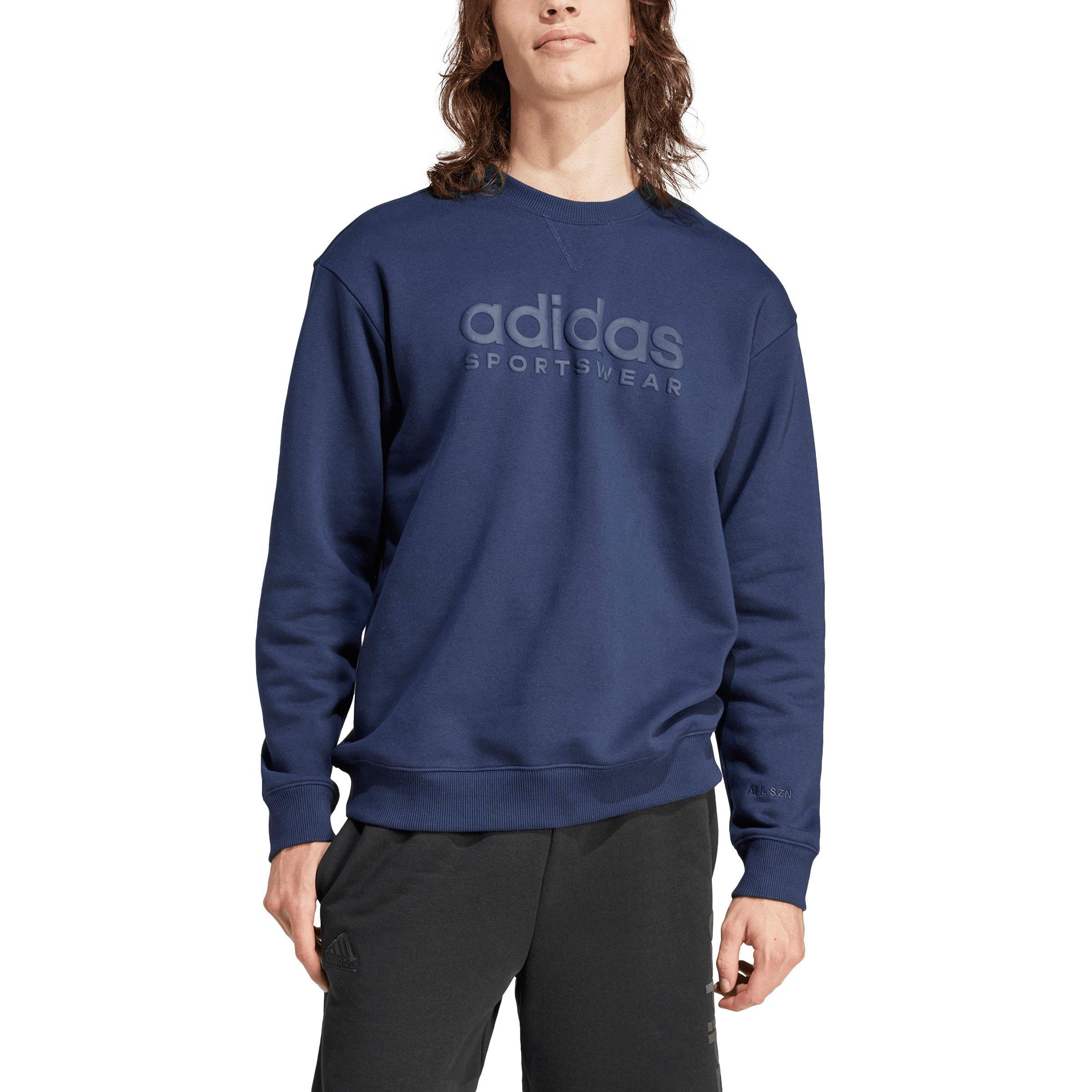 adidas Men\'s ALL SZN Fleece Graphic Sweatshirt - Dark Blue - Hibbett | City  Gear